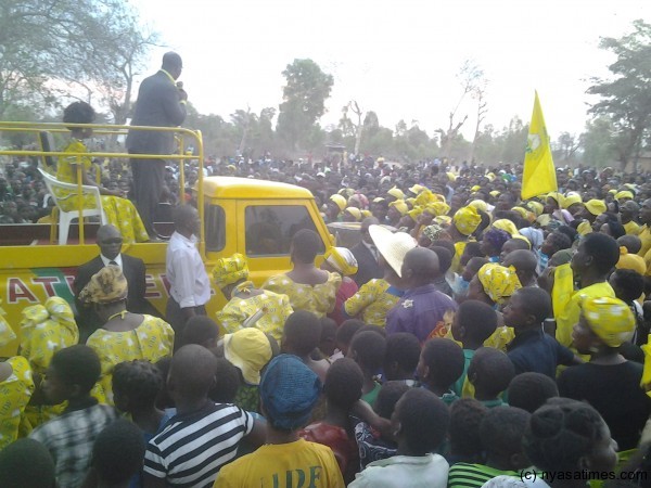 Atupele addressing supporters