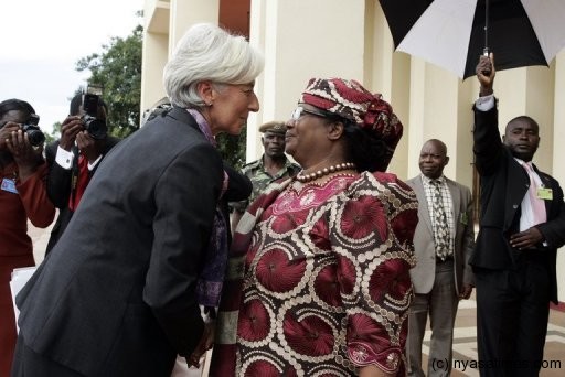 IMF Chief Lagarde with Malawi former president Banda