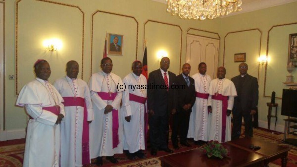 Bishops of the influential Catholic Church meets President Mutharika and VP Chilima