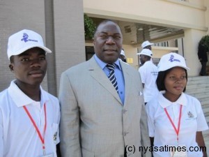 Minister of Youth, Enoch Chihana with members of youth parliament