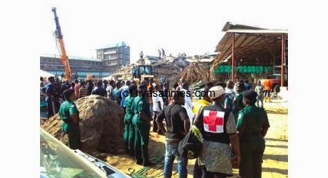 Collapsed building at Synagogue