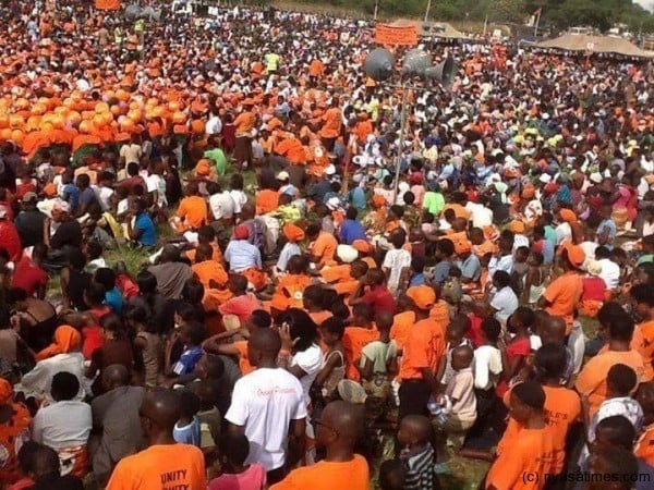 Crowds that attended the President's meeting in Machinga