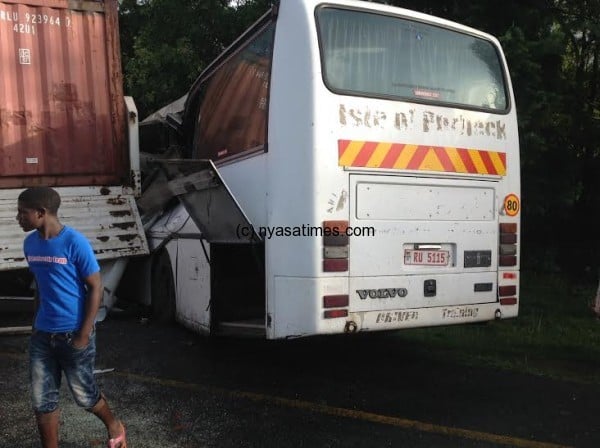 The bus involved in the accident