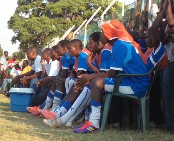 dejected bench watching proceedings of the game. Photo by Elijah Phimbi, Nyasatimes