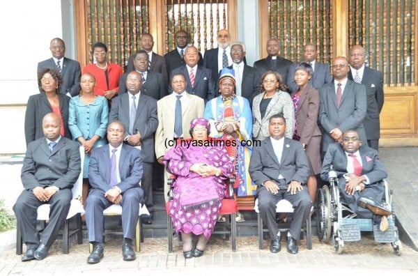 Members of High Level Development Council with President Banda at Sanjika Palace