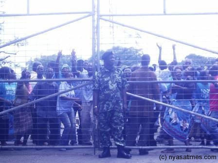 DPP supporters at police station
