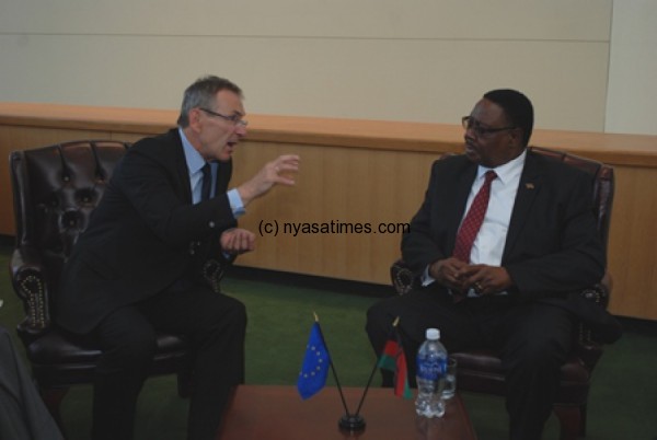 Mutharika and Piebalgs in talks talks on Tuesday - Pic by Govati Nyirenda