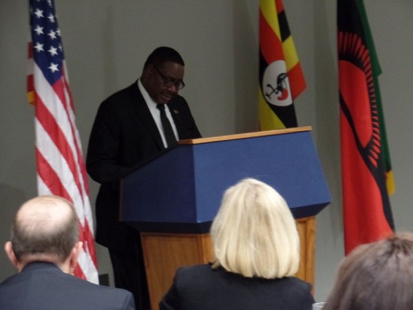 Mutharika making a keynote address