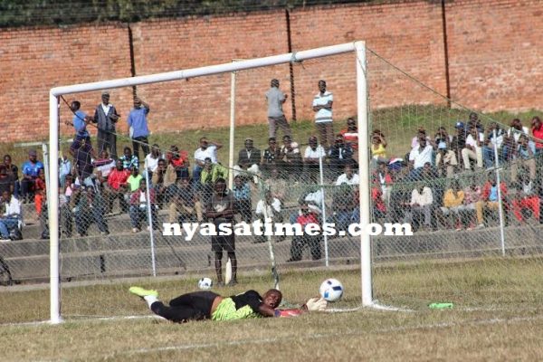 Need goal line technology? Peter Wadabwa shot nearly went in.-Photo Jeromy Kadewere