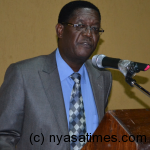 Director of Information Grey Mang'anda delivering a key note address at the Broadcasting Reform conference. pic by Felix Washoni