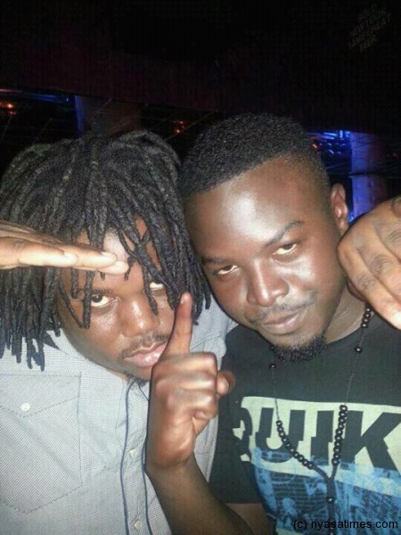 Gwamba (R) with dancehall artist Blakjak