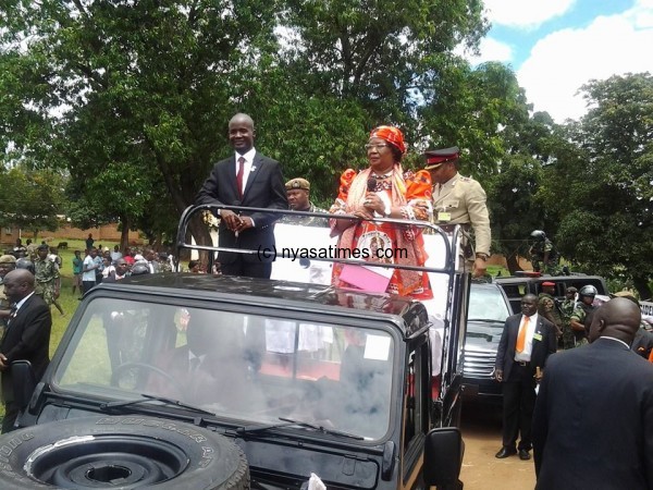 President Banda and her running mate on Sunday in Lilongwe