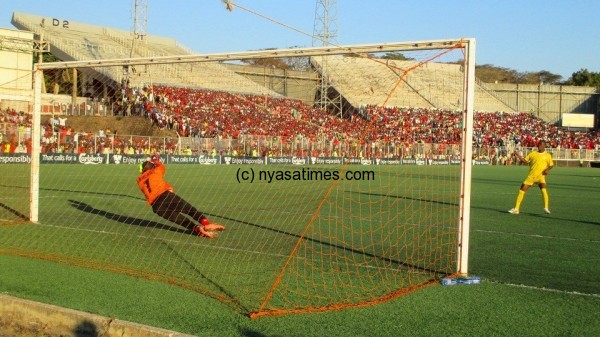 Harawa saves penalty.-Photo by Jeromy Kadewere, Nyasa Times