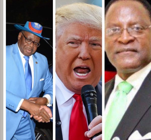 President MutharikS (L) Trump(C) and Chakwera (R) 