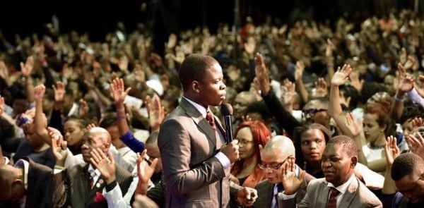 Prophet Bushiri: During a service at ECG Church in Pretoria showgrounds before thousands of worshippers
