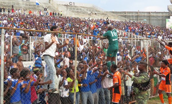 Wanderers players celebrate with their fans - photo by Jeromy Kadewere