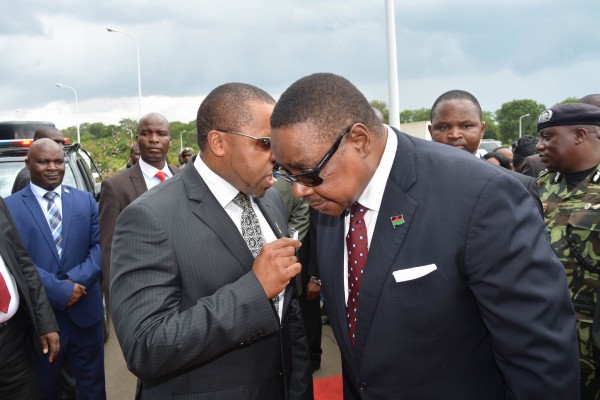For your ears only: Vice President Chilima telling President Chilima something  close to his ears