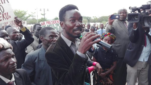 Wandale speaking after the petition was presented to MPs.- Photo by Mphatso Nkhoma- Nyasa Times