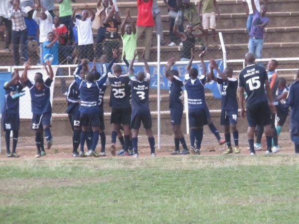 Eagles celebrate with their fans after the win- Photo by Alex Mwazalumo, Nyasa Times