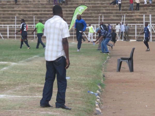 Why me? Manda seems to be saying after the match - Photo by Alex Mwazalumo, Nyasa Times