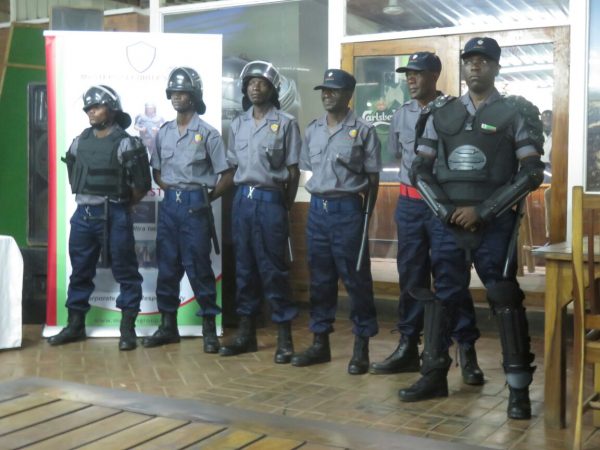 Masters Security Operations Director Asafandani Mng'omba (far right ) with his team