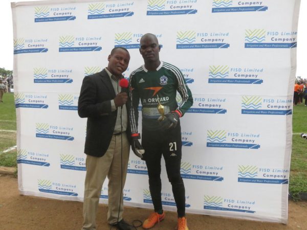 Man of the match Kamzere grants a TV interview, Pic Alex Mwazalumo
