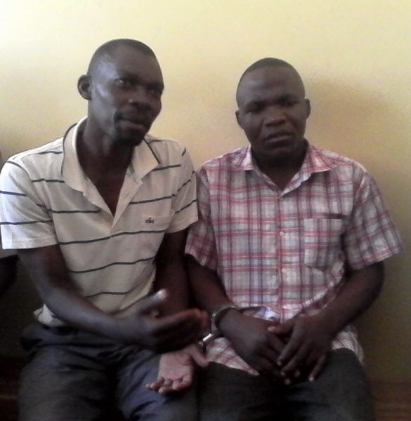 Thomas Yusufu( left)and Wyson Pichesi after being sentenced‎.