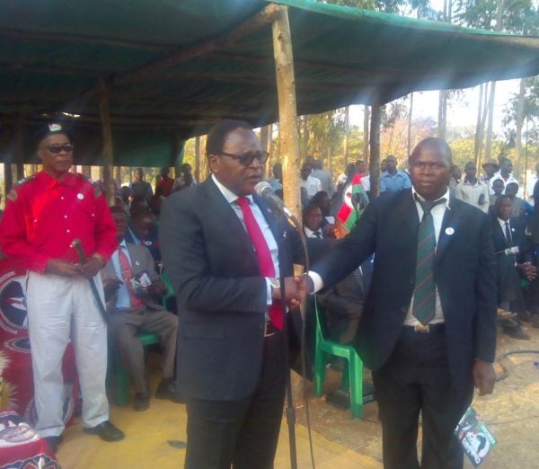 Chakwera addressing a rally at Bembeke where he told people that Mutharika must go