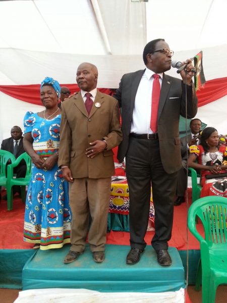 Chakwera (right) camapiging in Zomba for MCP