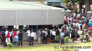 Passport seekers at Immigration Department in Blantyre