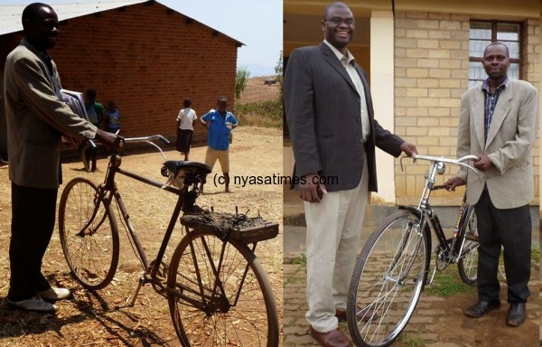 Phillip James's old bike and new bike