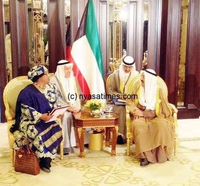 he President in discussion with His Highness Sheikh Sabah Al Ahmad Al Jaber Al Saber, Amir of the State of Kuwait at the Royal Baya Palace on Wednesday