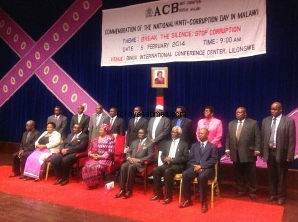 President Banda with members of National Integrity Committee: To fight corruption to the bitter end