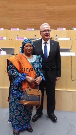 Banda with nd the Commissioner for International Development Mr. Neven Mimica.
