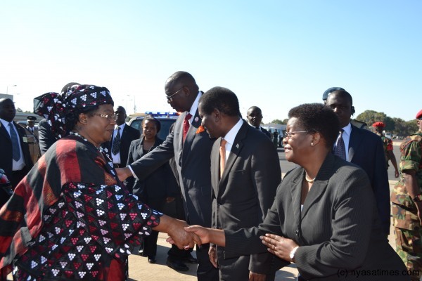 Pre. Banda bidding farewell to Chief Secretary Hawa Ndilowe