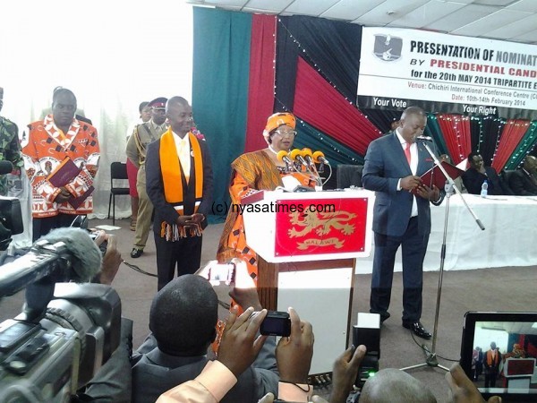 President Banda making her speech at Comesa.- Photo courtesy of Khama Matumbi