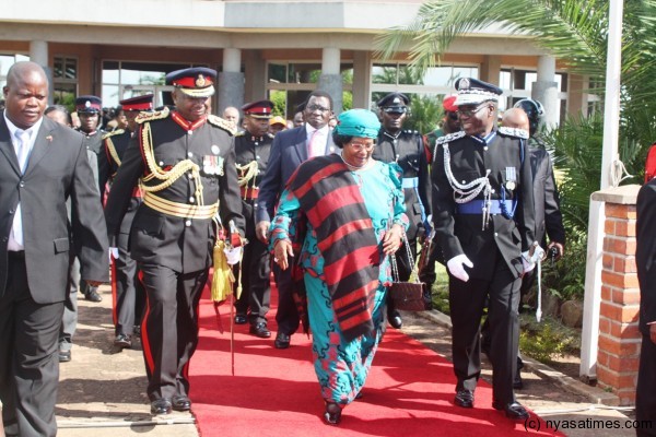 President Banda on departure at Chileka Airport