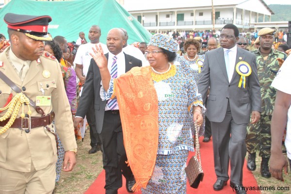 President Banda arriving at the Womens Commemoration