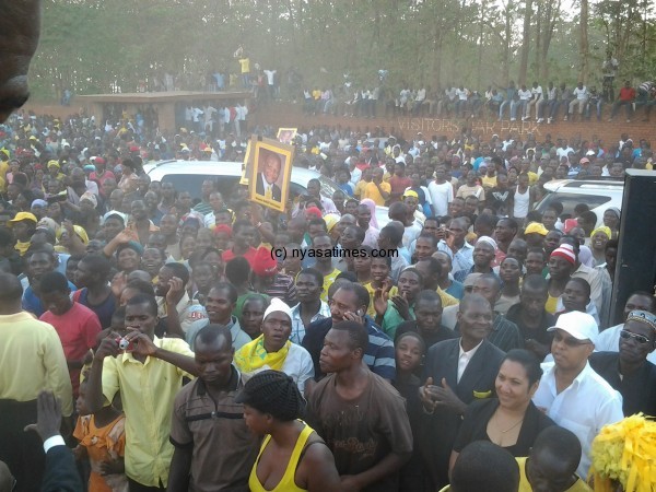 UDF supporters in Lilongwe who attended the whistle stop meeting