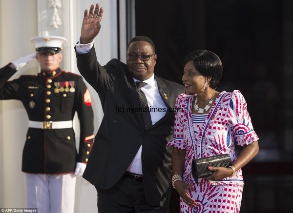 Malawi President Peter Mutharika  and First Lady at the White House - as part of  400 guests who attended the state dinner 