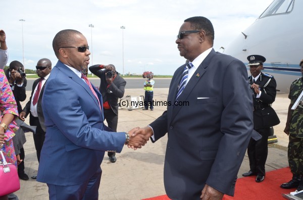 President Mutharika with his dutiful Vice-President Saulos Chilima providing a rare glimpse of political leadership to deliver his boss’ vision.