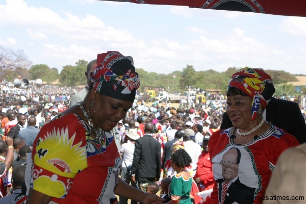 Wife to former MCP pesident John Tembo on the right at the rally