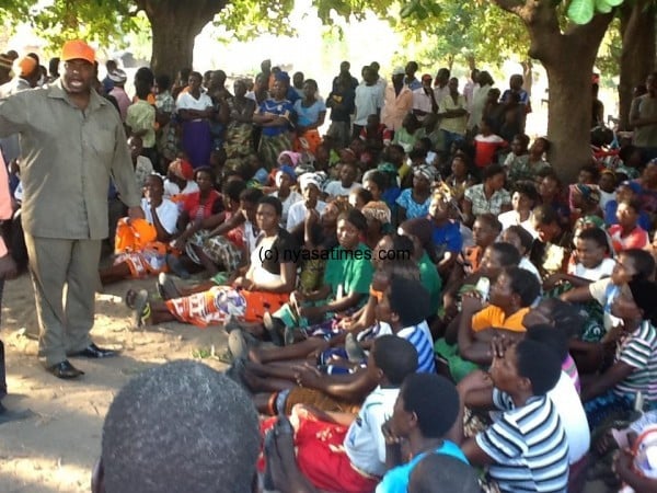 Rev Mtonga addressing residents of Karonga