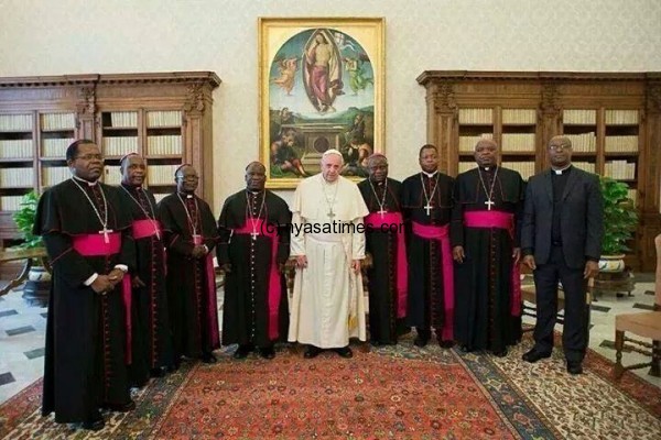 Malawi Catholic bishop with His Holiness the Pope during their recent 'ad limina' visit in Vatican