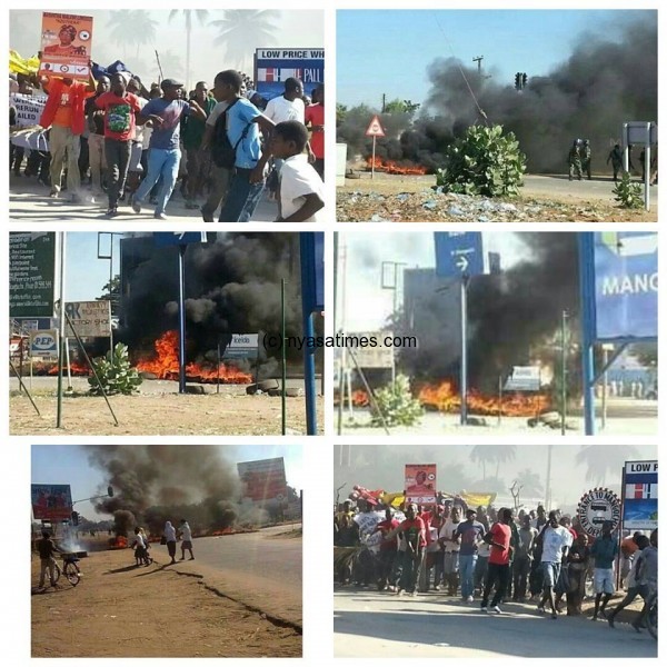 Rioters in Mangochi