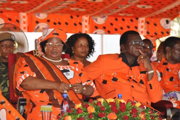 President Banda and First Gentleman , Richard Banda at Masintha Ground