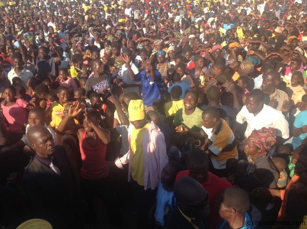 Supporters at Nkhoma mission in Lilongwe who attended the UDF rally