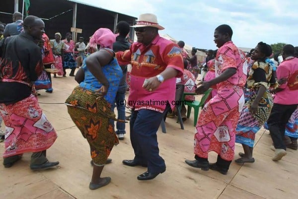 Minister Bright Msaka joining the dancers