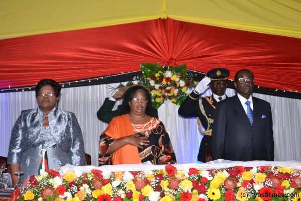 President Banda anad Mugabe at a State Banquet in Harare