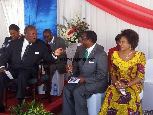 Chakweera sat on the presidential podium alongside former president Bakili Muluzi, Cabinet ministers, Chief Secretary to the Government George Mkondiwa and First Deputy Speaker of Parliament Esther Mcheka Chilenje, among others.